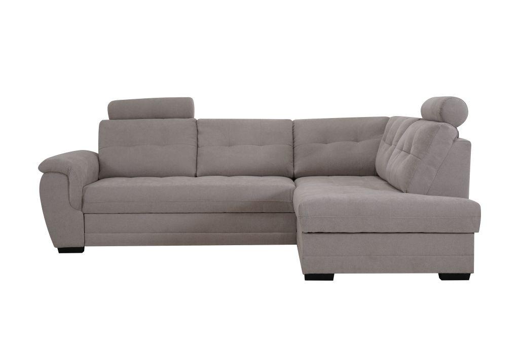 Rohová sedačka FALCO, pravá, béžová ženilka,2x op.hlavy - čierna/béžová, Konventionell, drevo/kompozitné drevo (251/183cm) - Ondega