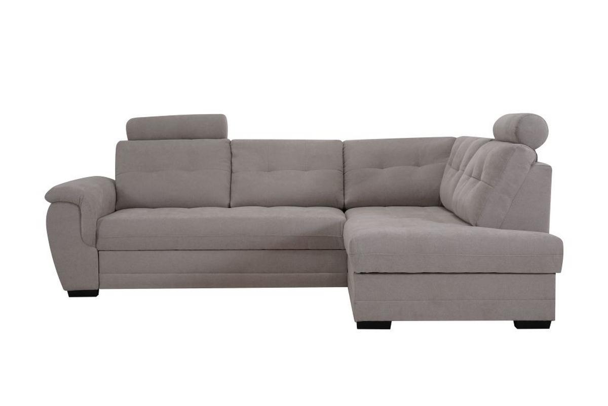 Rohová sedačka FALCO, pravá, béžová ženilka,2x op.hlavy - čierna/béžová, Konventionell, drevo/kompozitné drevo (251/183cm) - Ondega