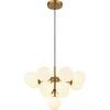 Hängeleuchte Lunah - Goldfarben/Opal, MODERN, Glas/Metall (56/120cm) - Novel