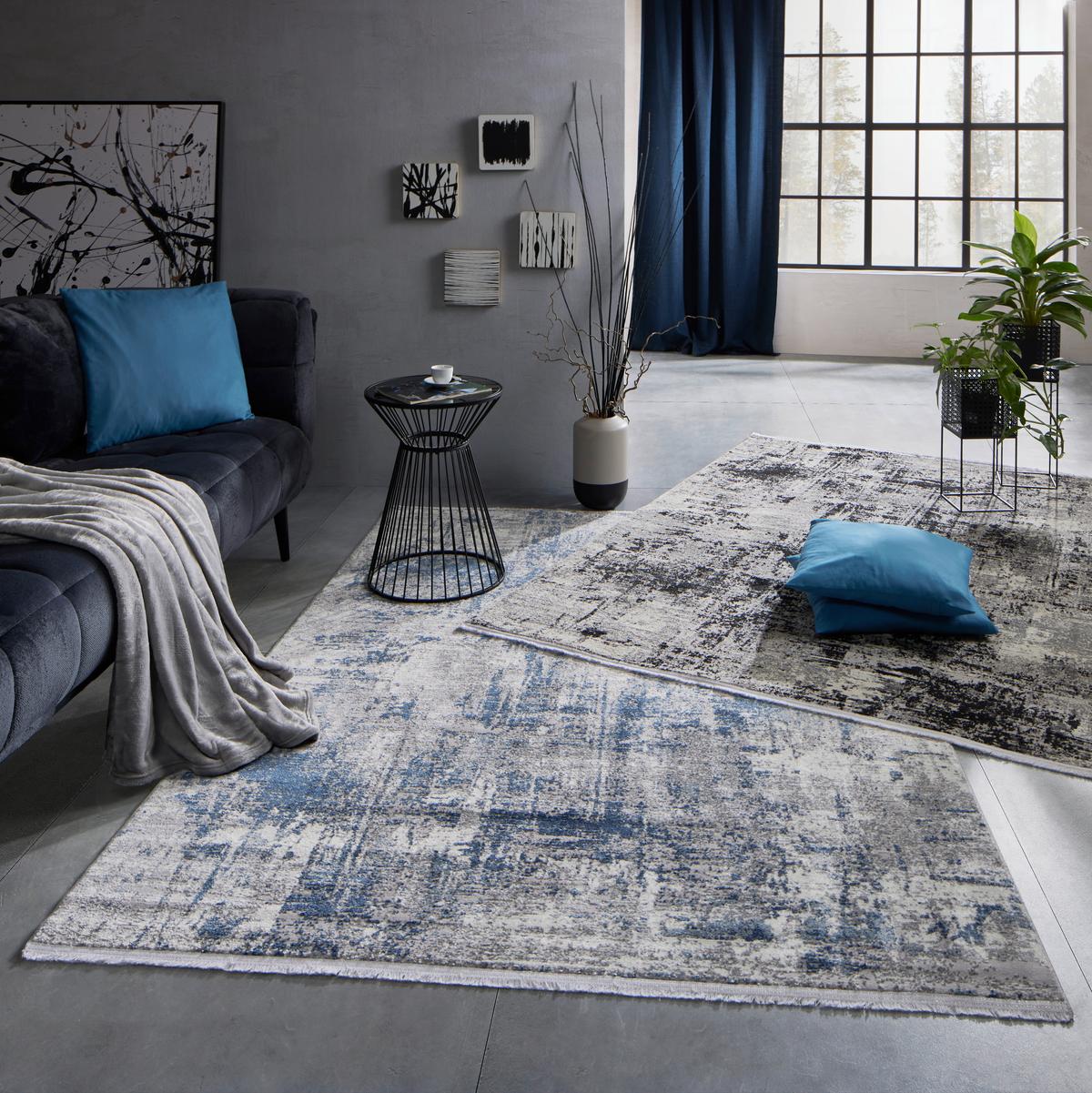 TKANÝ KOBEREC Malik 2, 120/170cm - čierna/antracitová, Modern, textil (120/170cm) - Mömax