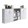 Office Edition B: 253,2 cm Grau/Weiß - Weiß Hochglanz/Grau, MODERN, Holzwerkstoff (253,2/113,6/33cm) - MID.YOU