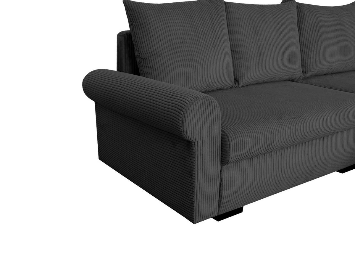 ECKSCHLAFSOFA Vasco, Anthrazit LF: 233x168cm - Anthrazit/Schwarz, Trend, Textil (233/168cm)