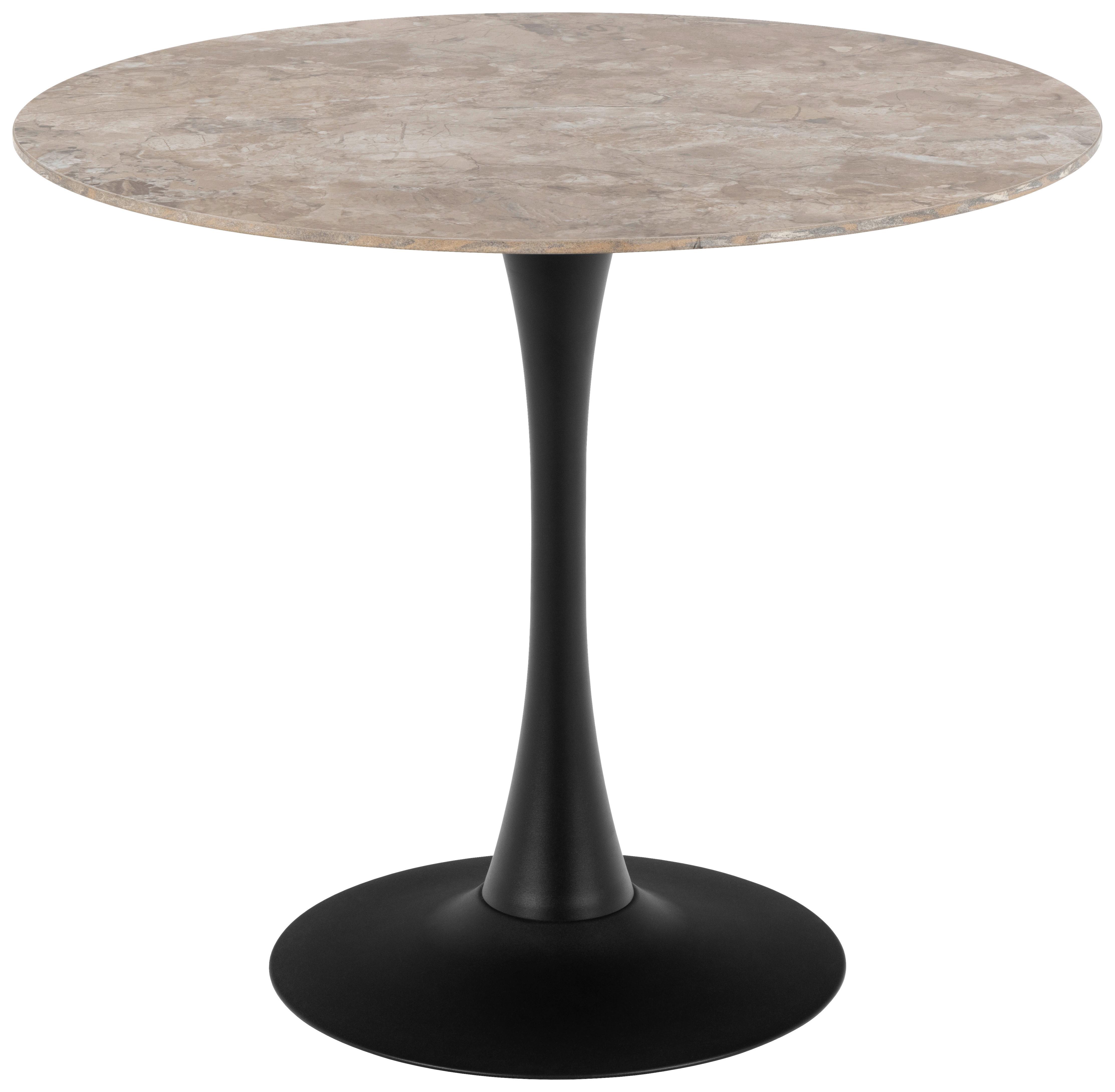 JEDÁLENSKÝ STÔL MALTA - hnedá/čierna, Basics, kov/keramika (90/75cm) - MID.YOU