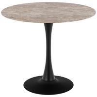 JÍDELNÍ STŮL MALTA - černá/hnědá, Basics, kov/keramika (90/75cm) - MID.YOU