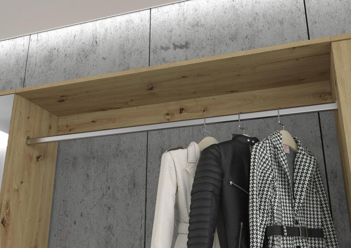 Garderobe Projekt X 4-Teilig Eiche Artisan B: 273 cm - KONVENTIONELL, Glas/Holzwerkstoff (273/193/34cm) - MID.YOU