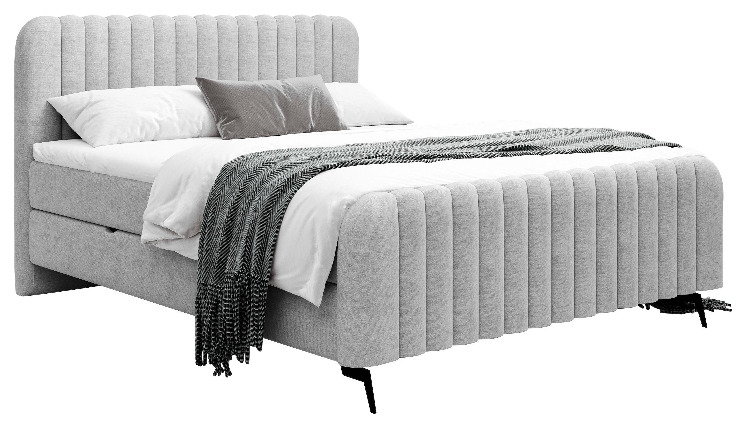 Boxbett Liam K - Hellgrau/Schwarz, MODERN, Holz/Holzwerkstoff (180/200cm) - MID.YOU