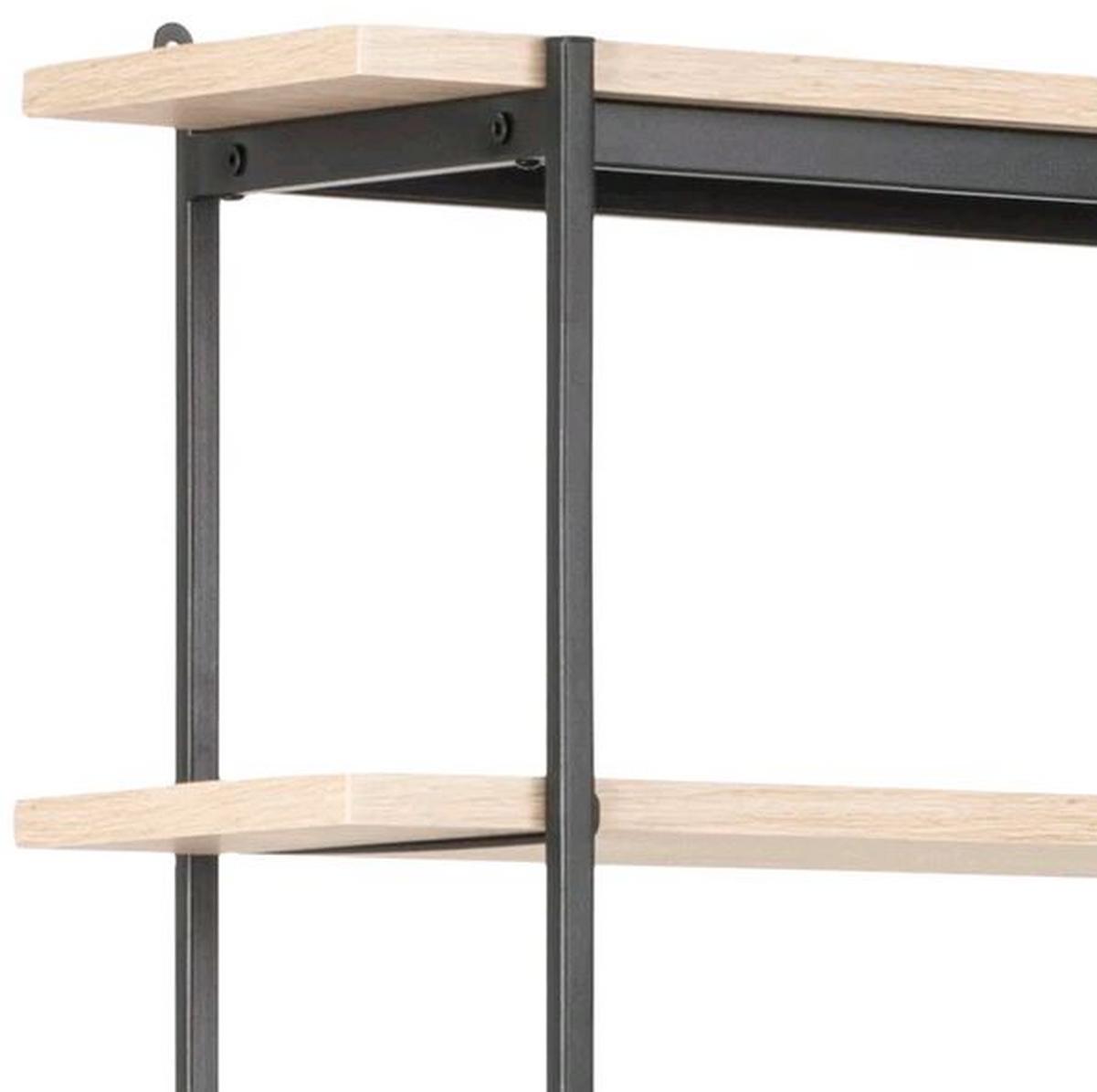 Regal mit Schrankelement Angus B: 172 cm Eiche Dekor - Eichefarben/Schwarz, KONVENTIONELL, Holzwerkstoff/Metall (172/188/27cm) - MID.YOU