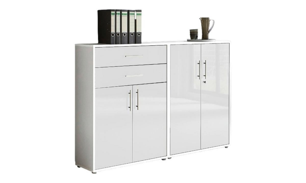 Aktenschrank Office Edition Weiß B: 168,8cm - Weiß Hochglanz/Weiß, MODERN, Holzwerkstoff (168,8/113,6/33cm) - MID.YOU