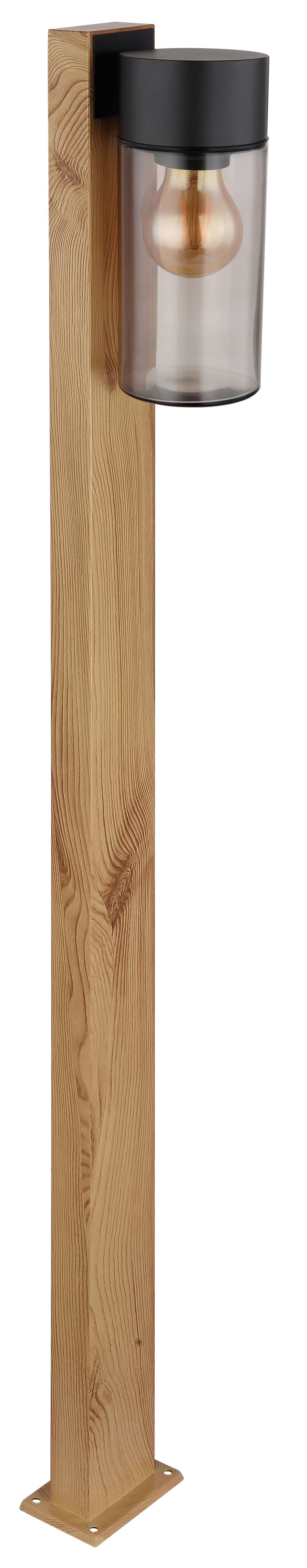 Außenleuchte 31977 - Schwarz, Natur, Glas/Metall (9/14,5/100cm) - Globo