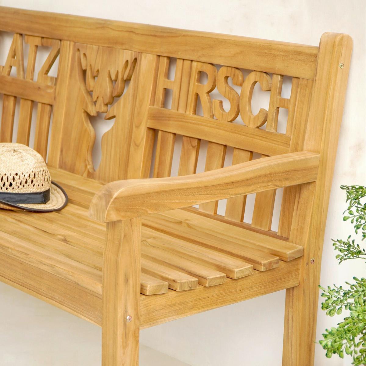 GARTENBANK Echtholz Natur - Teakfarben, Basics, Holz (150/89/63cm) - Gardenson