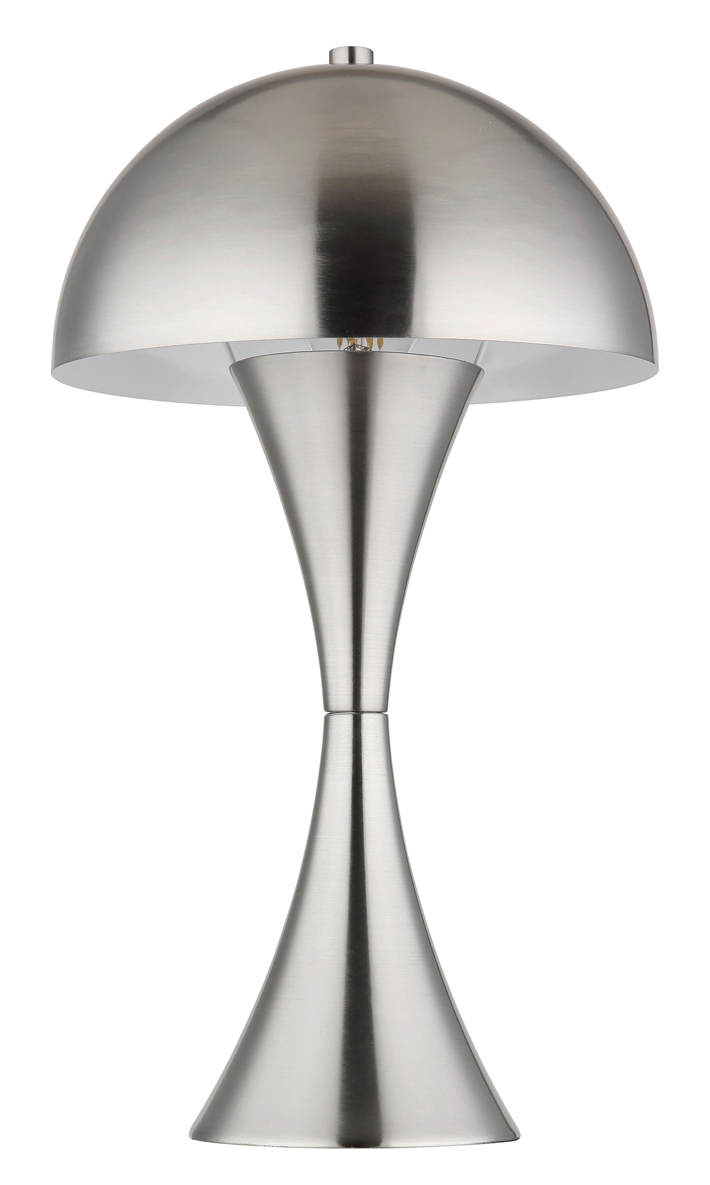 Tischleuchte 21028n - Schwarz/Nickelfarben, Design, Kunststoff/Metall (20/36,1cm) - Globo