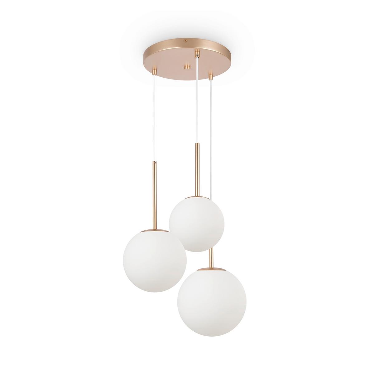 Pendelleuchte Basic Form - Goldfarben/Weiß, Trend, Glas/Metall (40/180/40cm) - MAYTONI