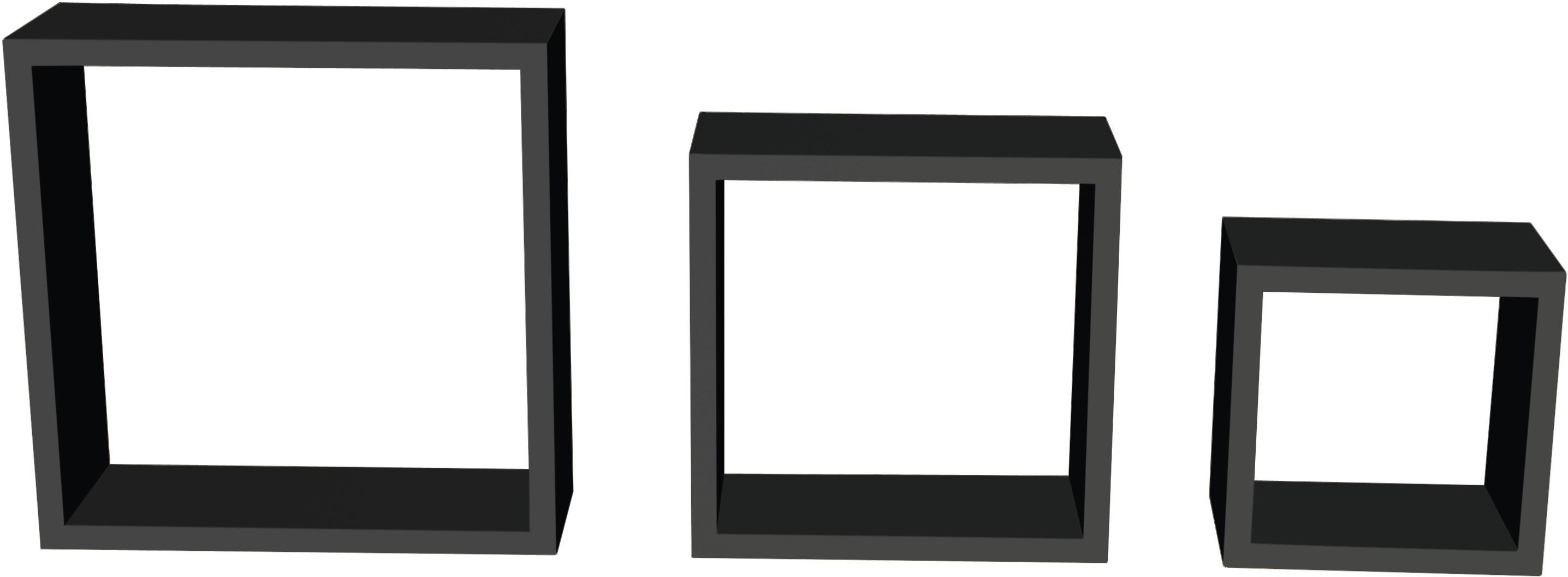 SADA NÁSTĚNNÝCH REGÁLŮ SIMPLE 3 - Moderní (30-27-24/30-27-24/12cm)