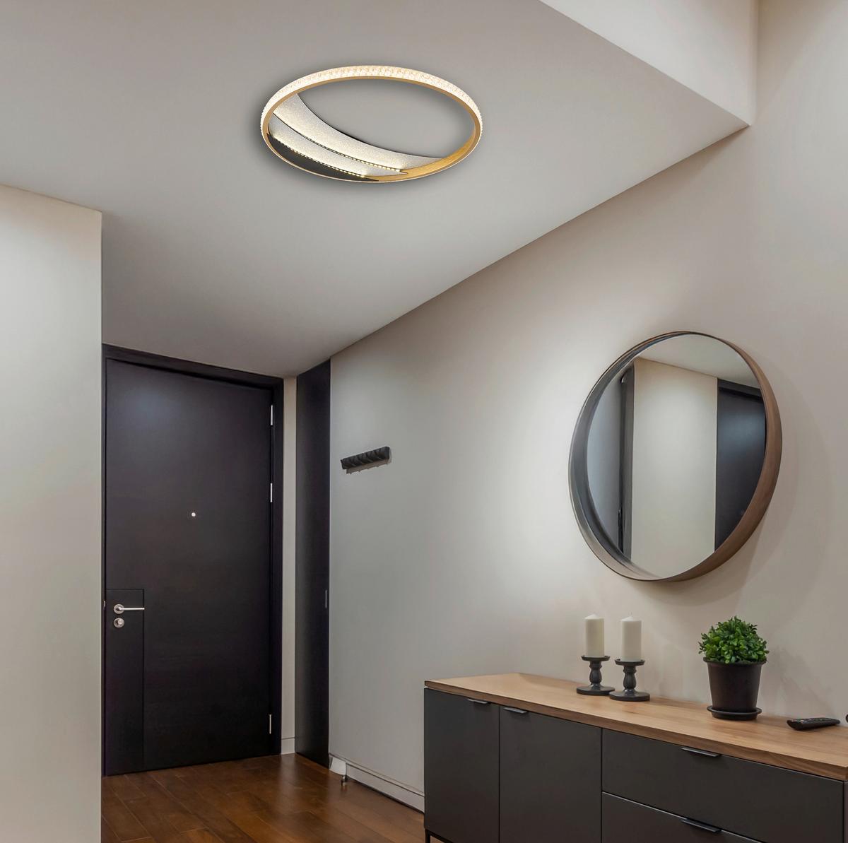 LED-Deckenleuchte 3000/4000/6000k - Klar/Chromfarben, Design, Kunststoff/Metall (41/6cm) - Globo