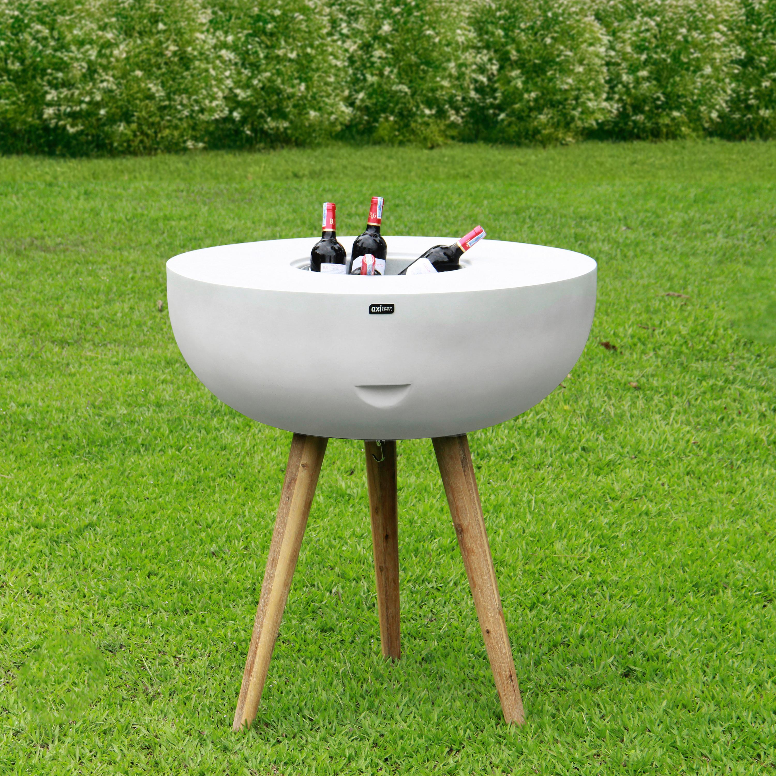 Gartentisch Grau, Weiß, Natur L: 95 B: 95 H: 104 - Braun/Weiß, LIFESTYLE, Holz/Stein (95/95/104cm)