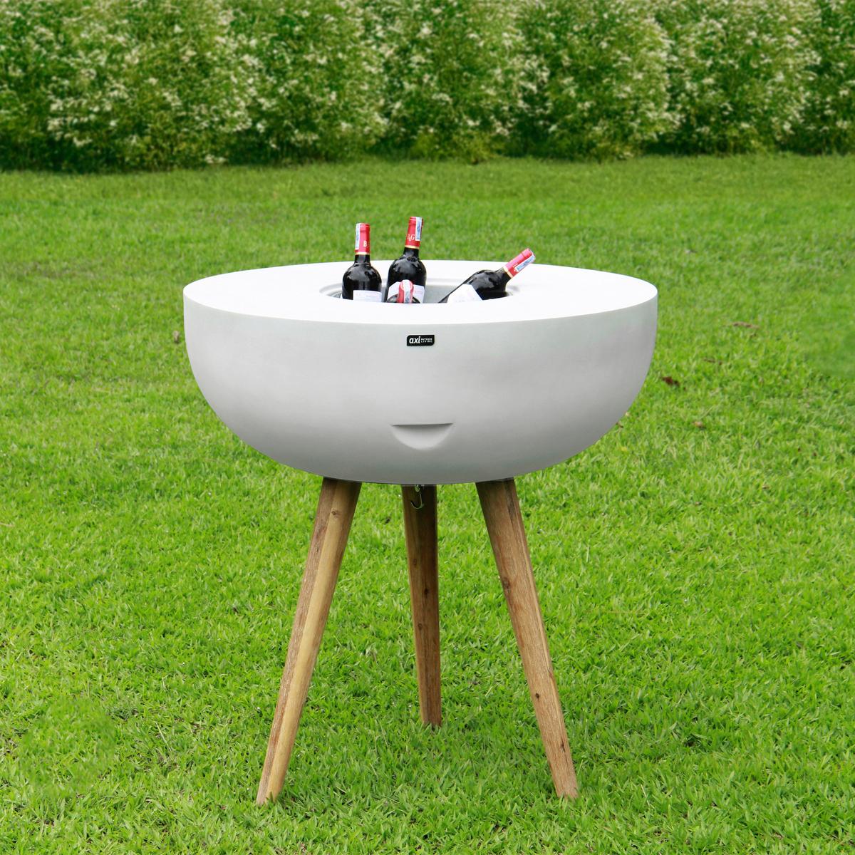 Gartentisch Grau, Weiß, Natur L: 95 B: 95 H: 104 - Braun/Weiß, LIFESTYLE, Holz/Stein (95/95/104cm)
