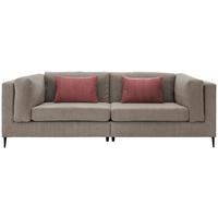 3-sitzer-sofa Roma Braun/grau Kord - Koralle/Schwarz, Design, Textil (250/82/112cm) - Livetastic