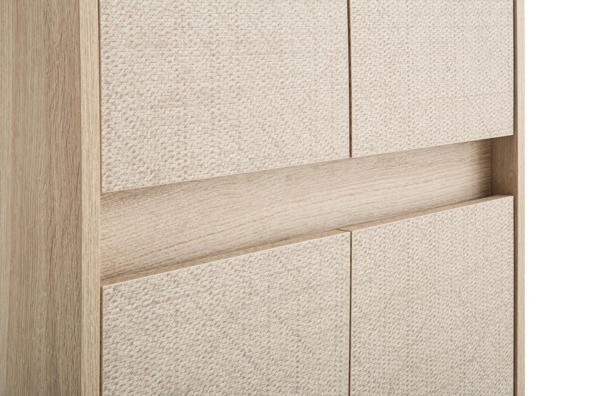 Hochschrank Sander Beige/Eiche Dekor B: 56,9cm - Eichefarben/Beige, MODERN, Holzwerkstoff (56,9/164,5/33cm) - MID.YOU