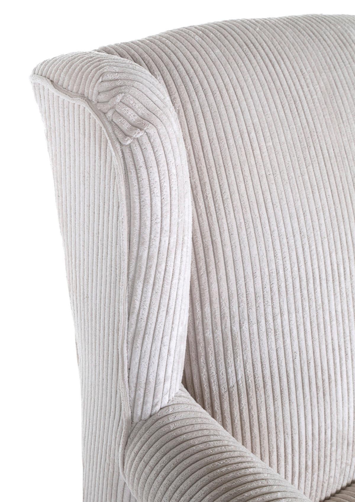 Křeslo - ušák VIOLA, béžový manšestr - černá/béžová, dřevo/textil (82/95/85cm) - Mömax