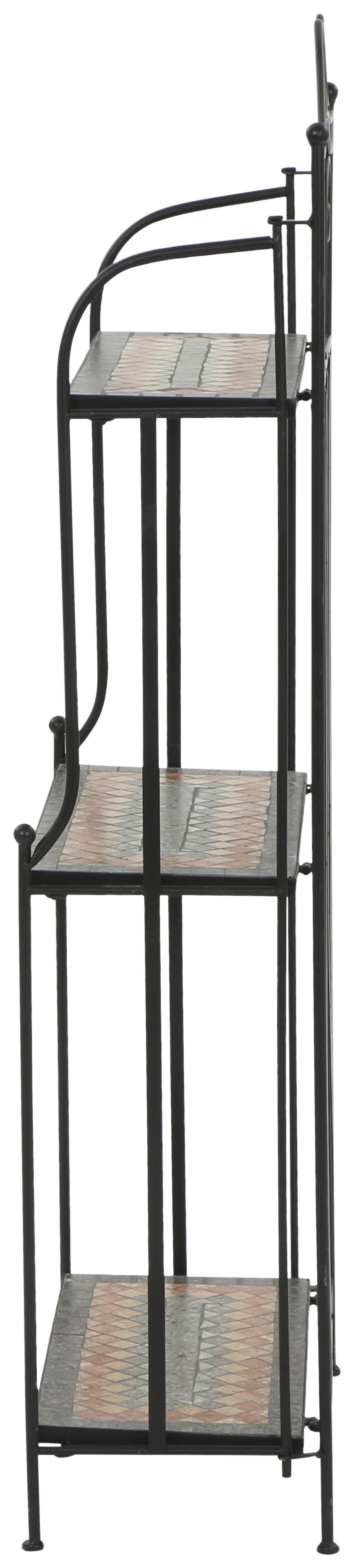 Gartenregal Metall/Keramik Bunt/Schwarz B/H: ca. 62/142cm - Multicolor/Schwarz, MODERN, Keramik/Metall (62/142/29cm) - Siena Garden