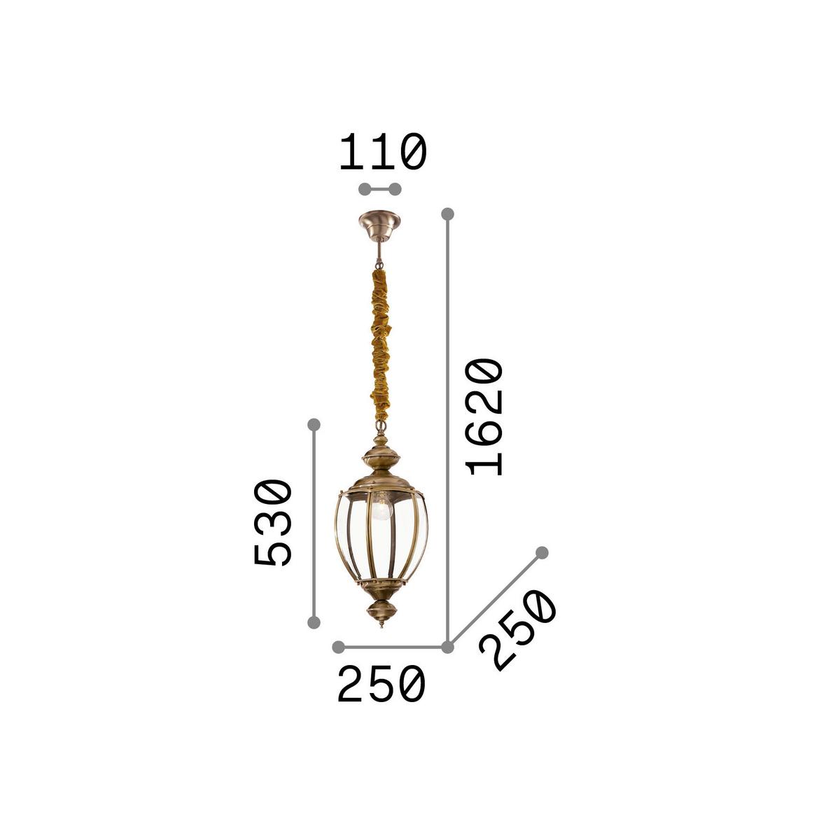 Hängeleuchte Norma Chromfarben D: 25 Cm - Chromfarben, KONVENTIONELL, Glas/Metall (25/78/162cm) - Ideal Lux