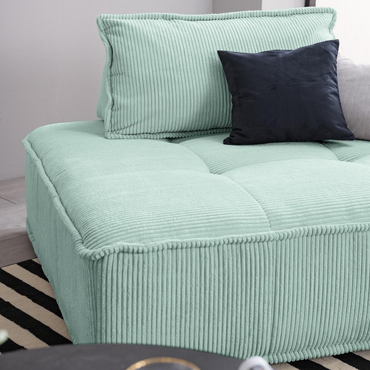 Rückenkissen Cordy, Blau B: 83 Cm - Blau, MODERN, Textil (83/25/42cm) - Trendmanufaktur