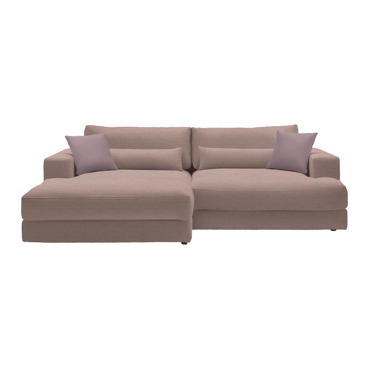 Rohová sedačka FABIONA, ľavá, orgovánový menč. / orgovánová - orgovánová/čierna, Modern, drevo/plast (194/268cm) - Premium Living