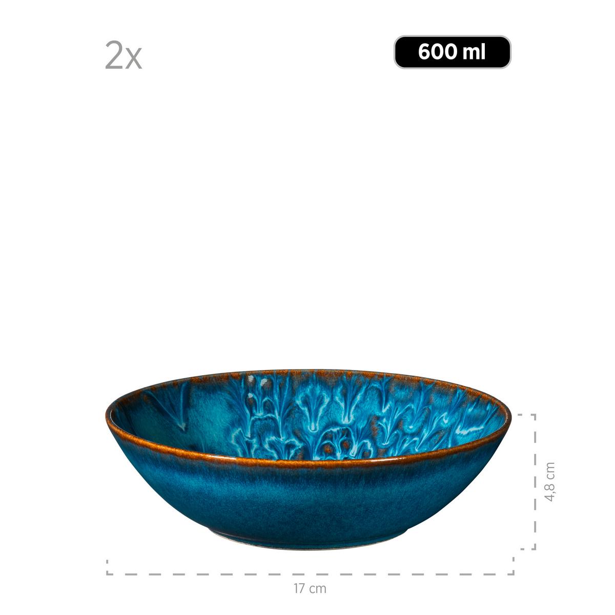 Kombiservice Steinzeug Dunkelblau 8--Teilig. - Dunkelblau, Basics, Keramik - Mäser
