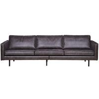 3-sitzer-sofa Rodeo Schwarz B: 277cm - Schwarz, Design, Leder/Metall (277/85/86cm) - Livetastic