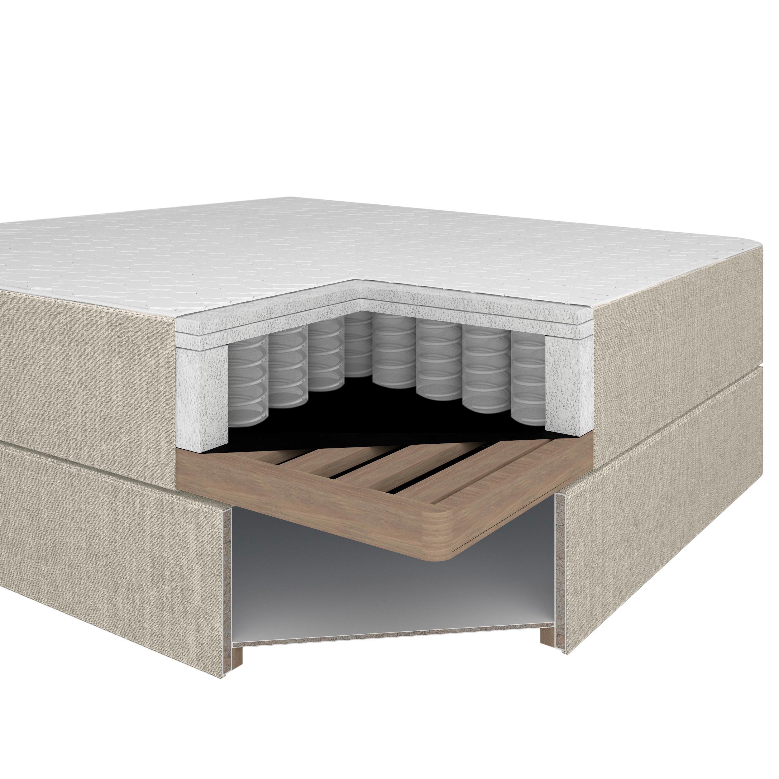 Boxspringová postel ACE 120x200, světle šedá - černá/světle šedá, Moderní, dřevo/textil (120/200cm) - Bessagi Home