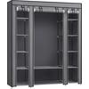 Stoffschrank B: 150 cm Schwarz - Grau, Trend, Kunststoff/Textil (150/175/45cm) - Boxxx