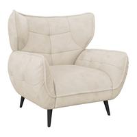 Ohrensessel Prince - Beige/Schwarz, MODERN, Textil (103/105/98cm)