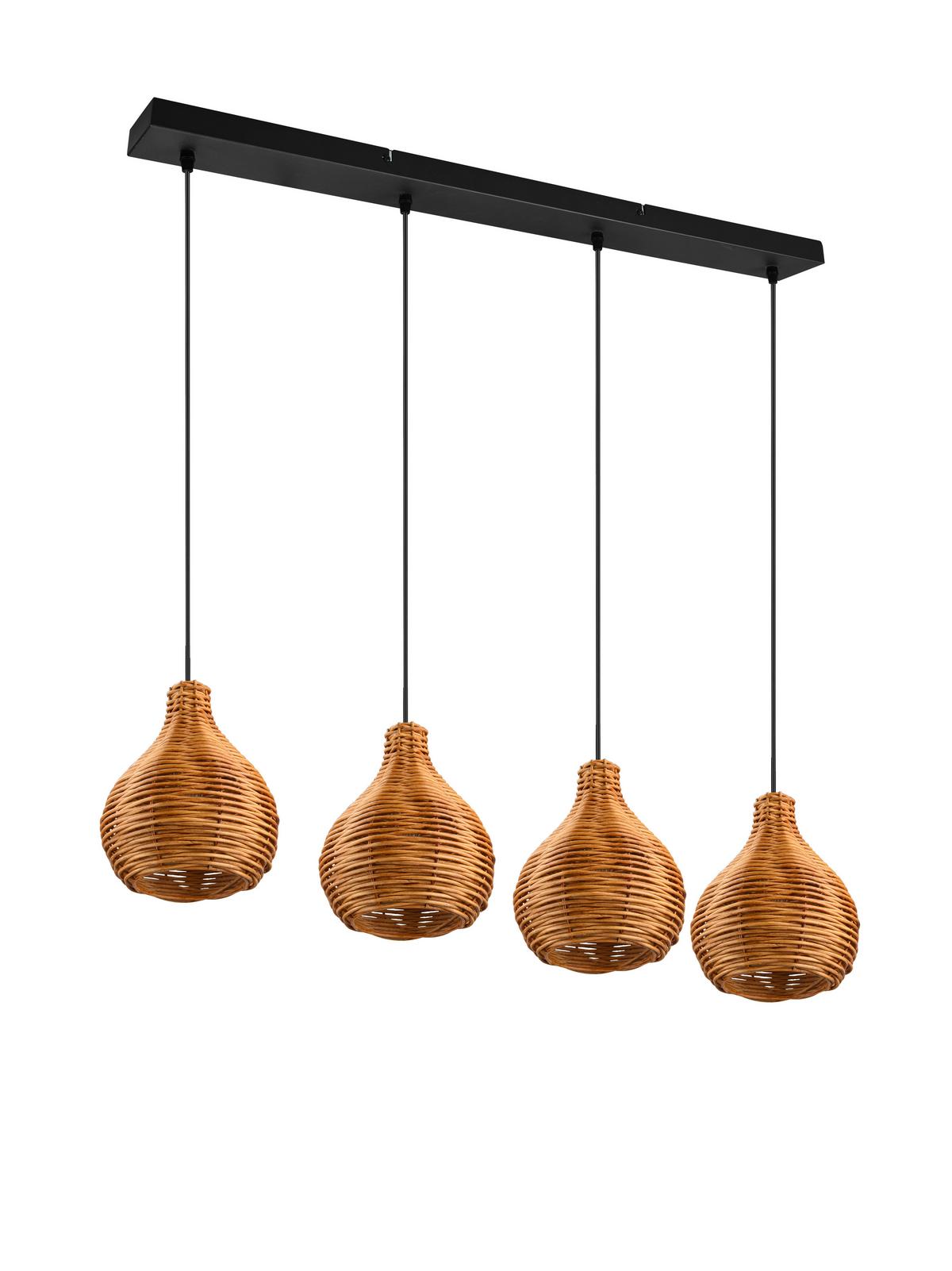 Pendelleuchte R31294036 - Schwarz/Braun, Basics, Holz/Metall (93/150/17cm)