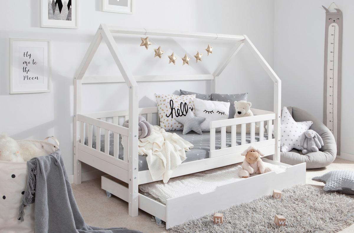 Hausbett Kay - Weiß, MODERN, Holz (80/160cm) - MID.YOU