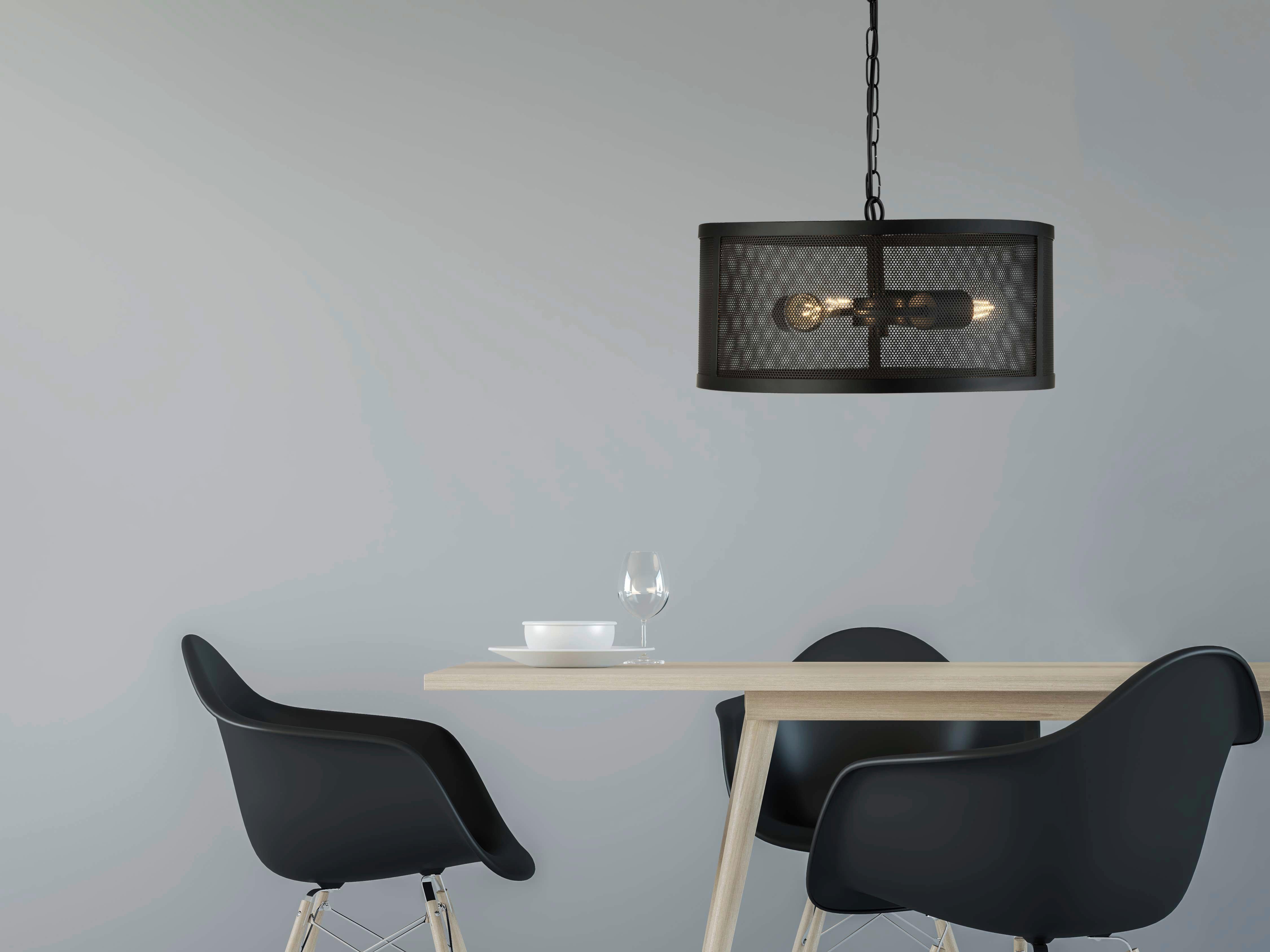 Hängeleuchte Fishnet H: 150 cm 3-Flammig, höhenverstellbar - Schwarz, LIFESTYLE, Metall (45/150cm)