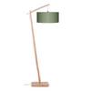 Stehlampe Andes Grün/ Naturfarben mit Fußschalter - Naturfarben/Grün, Design, Holz/Textil (70/176cm) - Good & Mojo