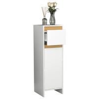 Highboard Malira Weiß/Eiche Dekor B:30cm - Honigeiche/Weiß, MODERN, Holzwerkstoff (30/95/30cm) - MID.YOU