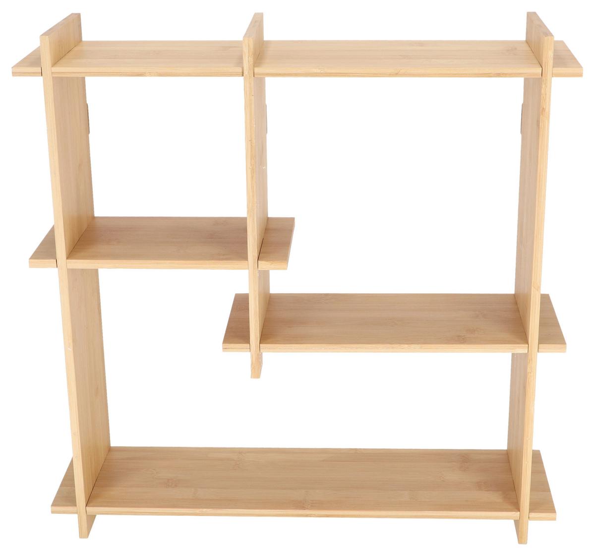 Wandregal Mit Übertopf Bambus Pflanzenregal_py201 - Hellbraun, LIFESTYLE, Holz (55/15,2/55cm)