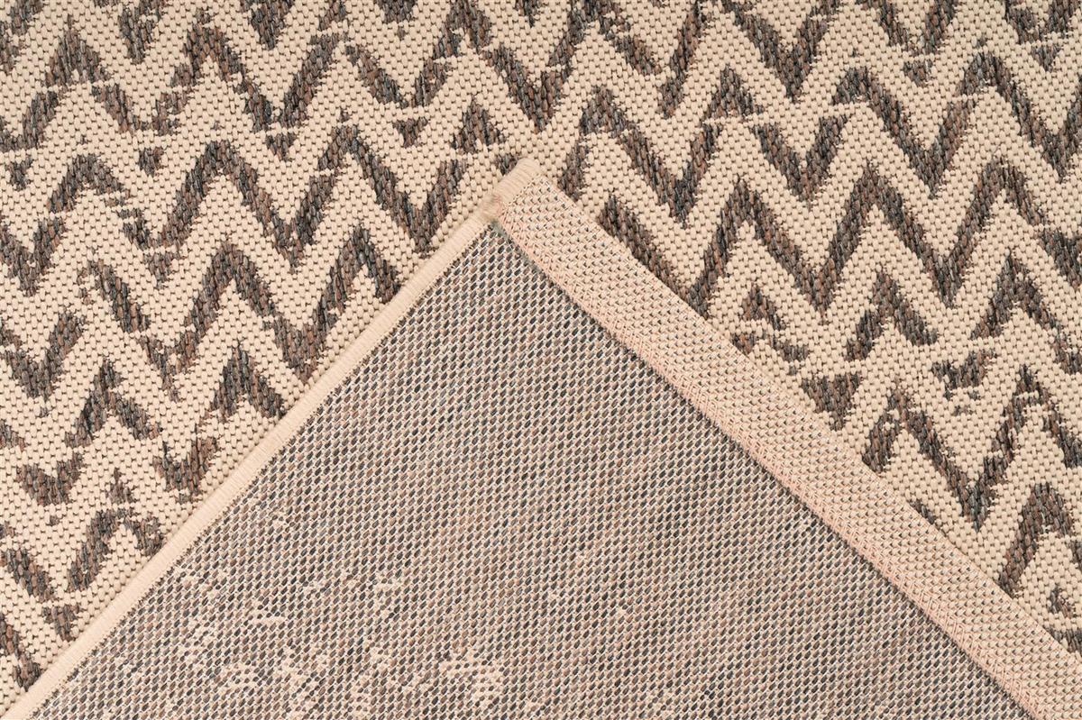 Flachwebteppich Splash 600 Braun/Creme, 80x150 cm - Creme/Braun, KONVENTIONELL, Textil (80/150cm)
