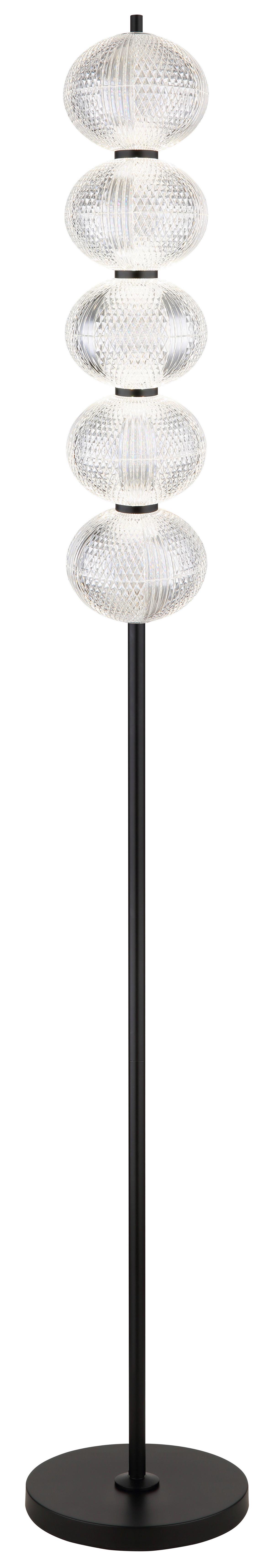 LED-Stehleuchte 16042s - Klar/Schwarz, KONVENTIONELL, Kunststoff/Metall (25/160cm) - Globo