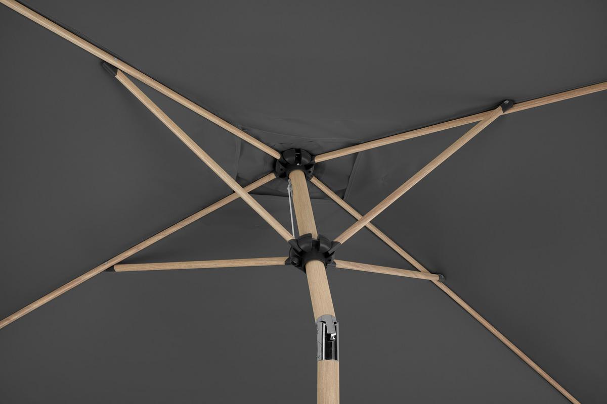 Sonnenschirm Cordoba BxHxT: 150x231x230 cm Anthrazit - Eichefarben/Anthrazit, Basics, Textil/Metall (150/231/230cm) - Schneider