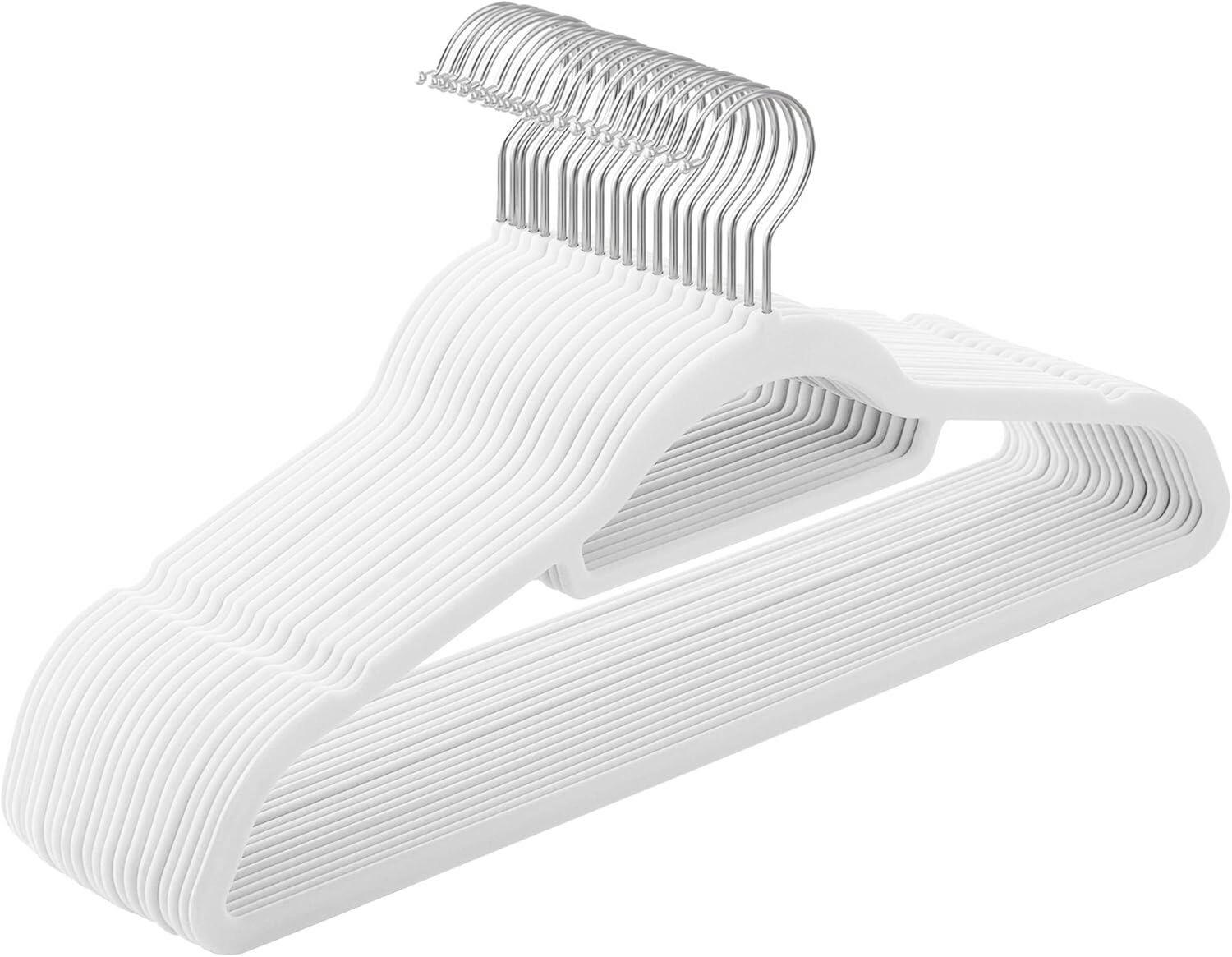 Kleiderbügelset Kleiderbügelset, Weiß B:42,7cm - Weiß, Basics, Kunststoff/Textil (42,7cm)