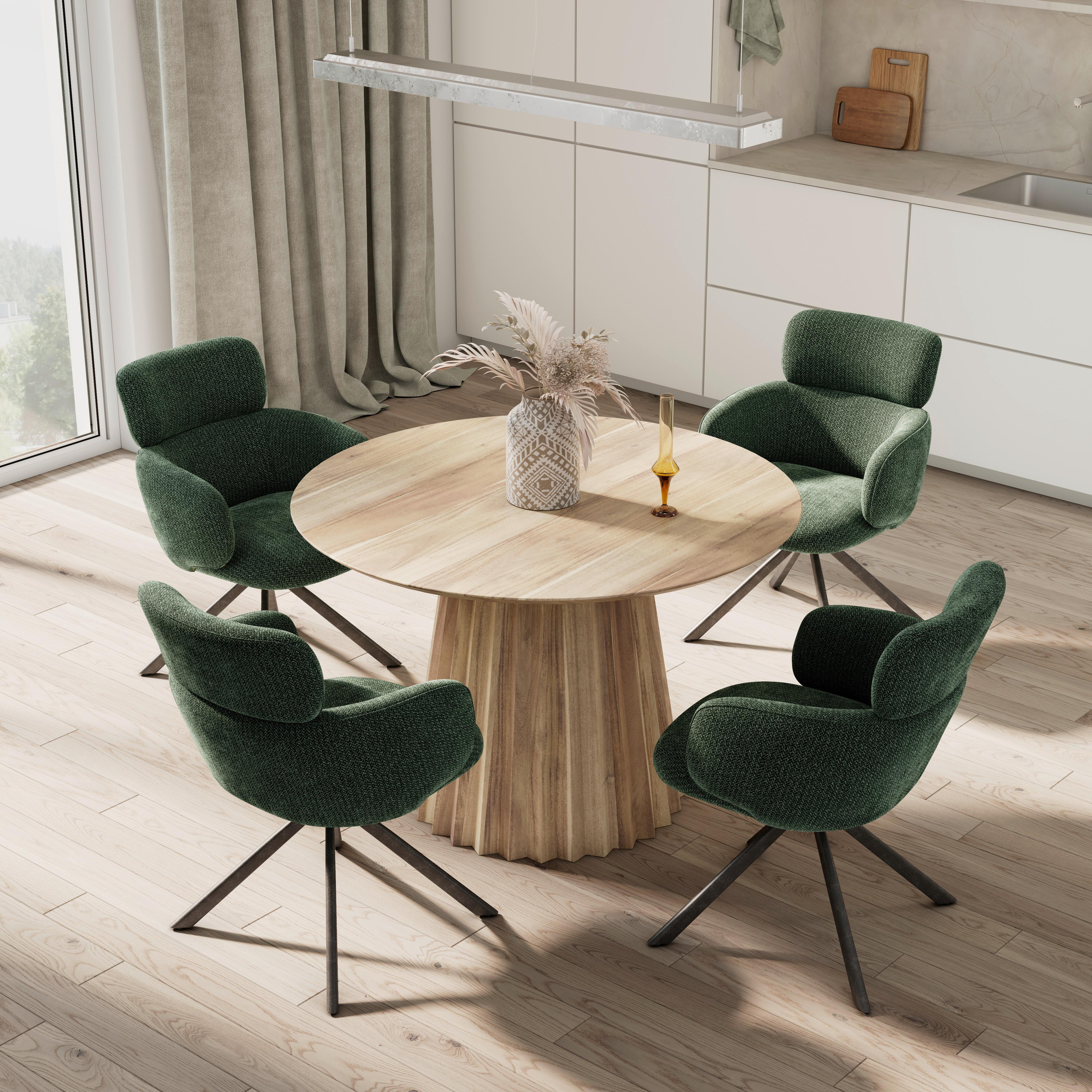 ŽIDLE S PODRUČKAMI LIORA - černá/zelená, Moderní, kov/textil (57,5/84/61cm) - Bessagi Home