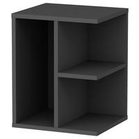 Nachtkästchen, Anthrazit, Walnuss Dekor, H: 50 cm, - Anthrazit/Walnussfarben, Design, Holzwerkstoff (40/50/39,6cm) - MID.YOU