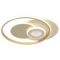 LED-Deckenleuchte Cara - Sandfarben/Champagner, Basics, Kunststoff/Metall (42/51/6,5cm) - Luca Bessoni