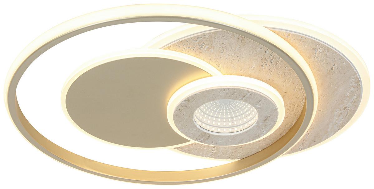 LED-Deckenleuchte Cara - Sandfarben/Champagner, Basics, Kunststoff/Metall (42/51/6,5cm) - Luca Bessoni