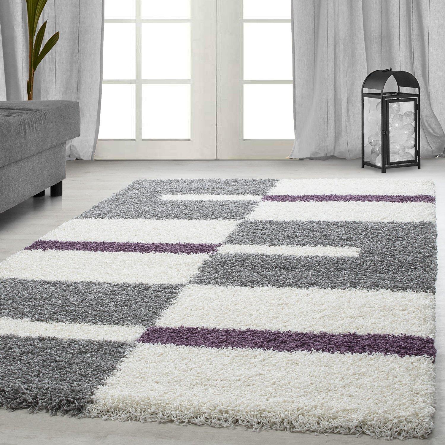 Hochflor Teppich Lila Gala 240x340 cm - Lila, Design, Textil (240/340cm)