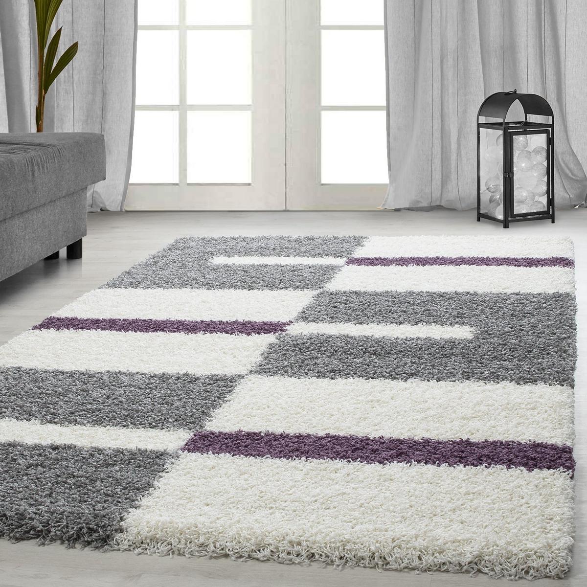 Hochflor Teppich Lila Gala 240x340 Cm - Lila, Design, Textil (240/340cm)