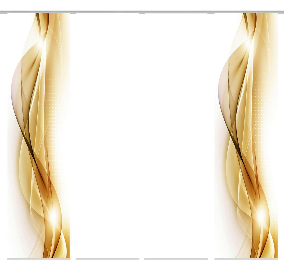 Flächenvorhang 4-tlg. Neblana B: 60 Cm, Gold/weiß - Goldfarben, Basics, Textil (60/245cm)