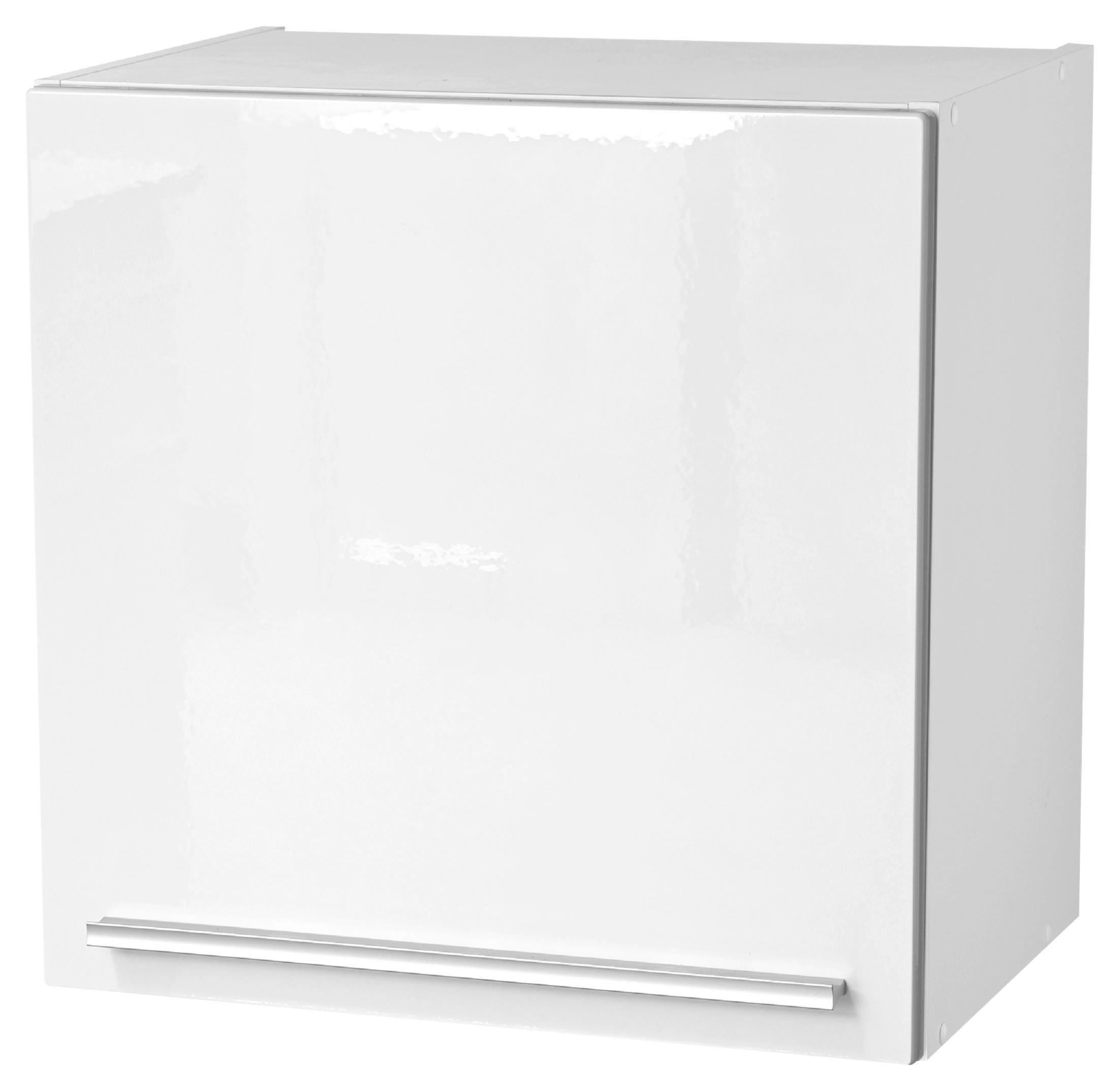 Horní kuchyňská skříňka Jacqueline 50cm - bílá/barvy stříbra, Basics, kompozitní dřevo/plast (50/50/34,6cm)